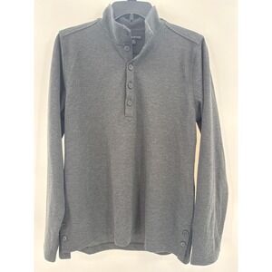 Brooks Brothers Womens Gray Mock Neck Quarter Button Pullover Shirt Size M